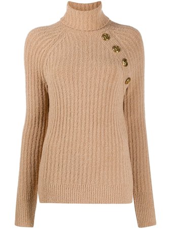Balmain rib-knit rollneck jumper
