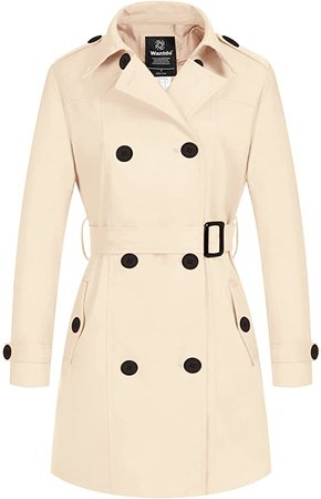 Amazon.com: Wantdo Women's Winter Windbreaker Peacoat Slim Fit Long Trench Coat Beige Medium: Clothing