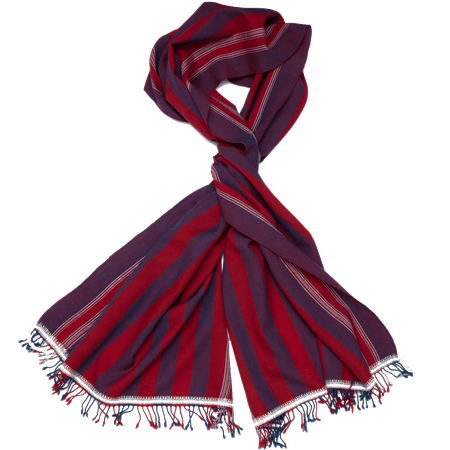 Red and Purple Striped Scarf