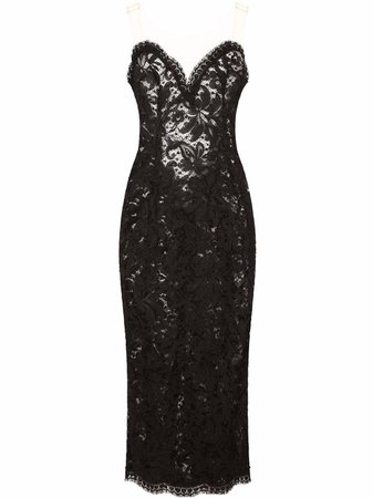 Shop Dolce & Gabbana lace midi dress with Express Delivery - FARFETCH