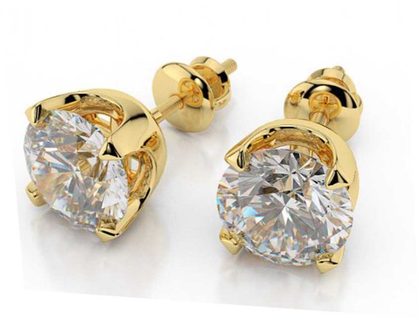 Gold Diamond Stud Earring
