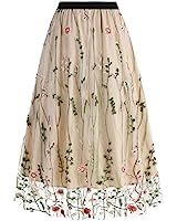 Amazon.com: ebossy Womens Elastic High Waist Tutu Tulle Skirt Sweet Embroidery Pleated 3-Layers Mesh Midi Fairy Skirts with Lined(1size,E-red) : Clothing, Shoes & Jewelry
