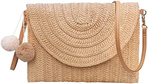 Dailyacc Straw Shoulder Bag For Women Woven Purse Summer Beach Envelope Clutch Straws Wallet: Handbags: Amazon.com