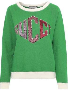 Sequin-embellished French Cotton-terry Sweatshirt