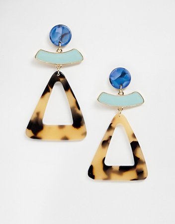 Liars & Lovers tortoiseshell resin abstract earrings | ASOS