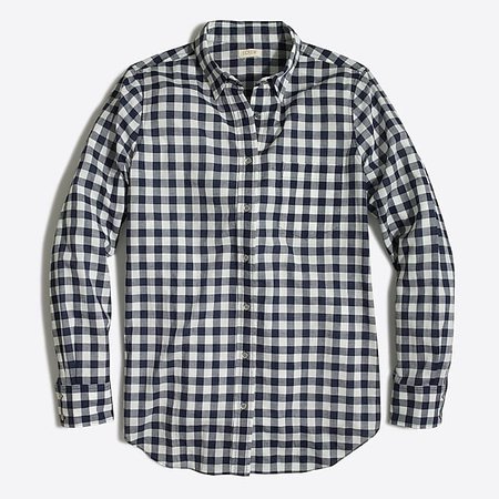 Petite gingham button-down shirt in boy fit : FactoryWomen Shirts & Tops | Factory