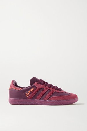 Jonah Hill Samba Leather And Suede Sneakers - Burgundy