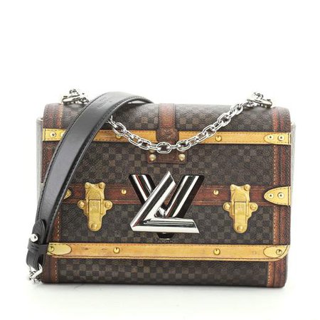 Louis Vuitton Twist Handbag Limited Edition Damier Time Trunk MM 631516 - Rebag