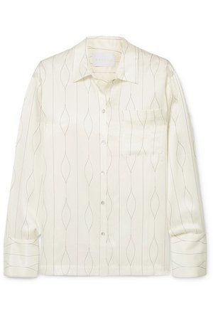 ASCENO | Printed silk-satin pajama shirt | NET-A-PORTER.COM