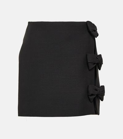 Crepe Couture Bow Detail Miniskirt in Black - Valentino | Mytheresa