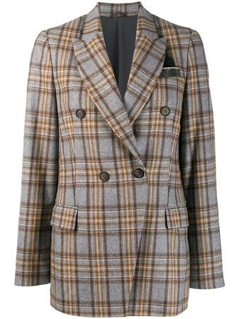 Brunello Cucinelli double-breasted check blazer $4,995 - Buy AW19 Online - Fast Global Delivery, Price