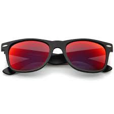 black rimmed sunglasses black to red lens - Google Search