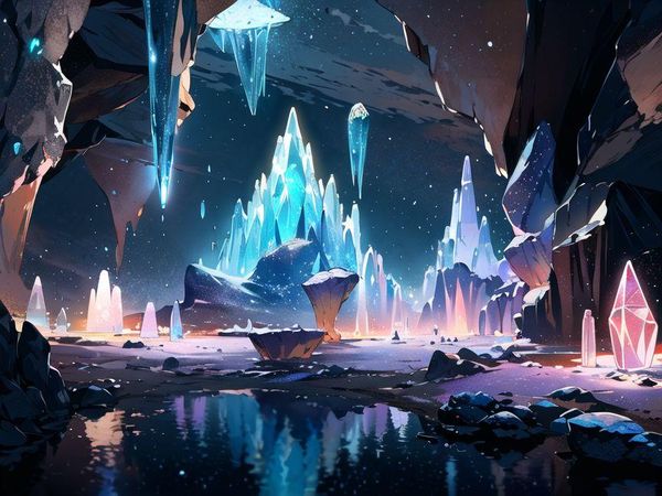 crystal 🔮 cave anime fantasy