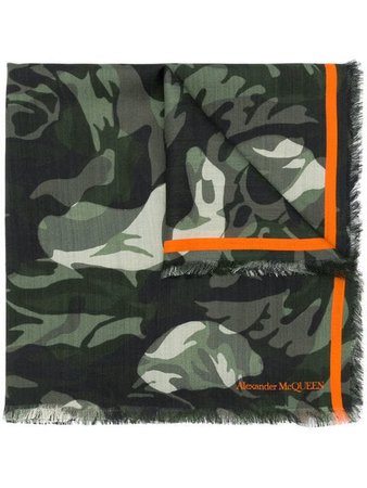 Alexander McQueen camouflage rose scarf