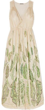 Zhandra Rhodes Solaine Printed Cotton-voile Maxi Dress - Green