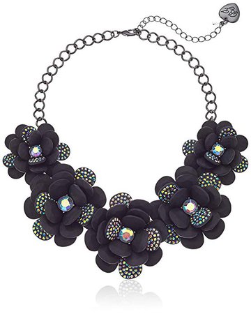 Amazon.com: Betsey Johnson (GBG) Betsey's Dark Magic Large Flower Statement Necklace, Black, One Size: Gateway