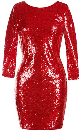 Amazon.com: Womens 3/4 Sleeve V Neck Sequin Sparkle Glitzy Glam Flapper Party Dress Cocktail Glitter Bodycon Wedding Evening Clubwear: Clothing