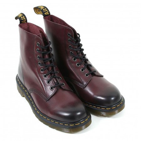Dr Martens Unisex Pascal Temperley Leather 8-Eyelet Lace Up Boot Cherry Red