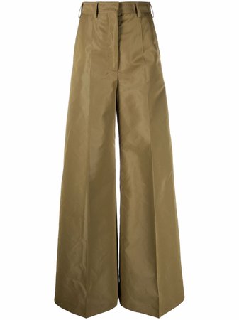 Shop Stella McCartney high-waisted wide-leg trousers with Express Delivery - FARFETCH