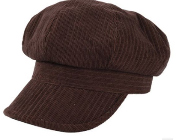 brown newsboy cap