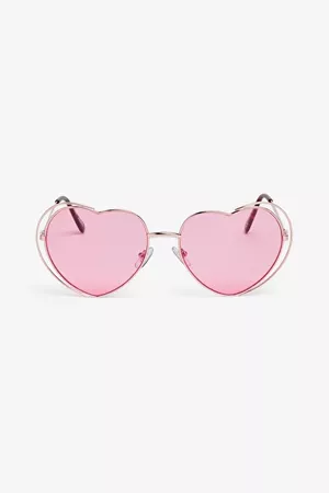 Heart shaped sunglasses - Pink hearts - Sunglasses - Monki WW