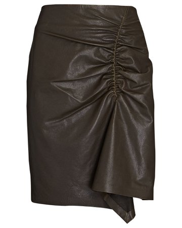 IRO Kawaii Ruched Leather Mini Skirt | INTERMIX®