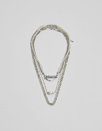 Multi-strand faux pearl necklace - NEW - Woman | Bershka