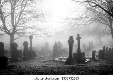 Eary Mist Covering English Grave Yard Stock Photo (Edit Now) 1336932563