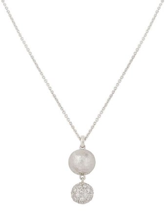 Shop white Tiffany & Co. Pre-Owned 18kt white gold diamond Paloma Picasso necklace with Express Delivery - Farfetch