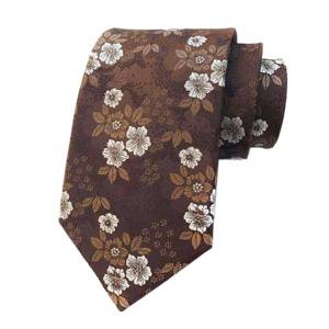 Brown Floral Tie | 100% Silk | Classy Men Collection