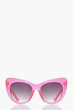 Emily Pink Frame Angular Cate Eye Sunglasses