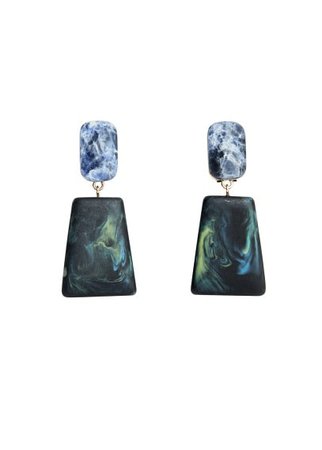 Violeta BY MANGO Geometric stones earrings