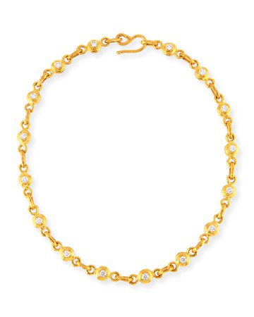 Jean Mahie 17" Reversible White Diamond & Pink Sapphire Link Necklace