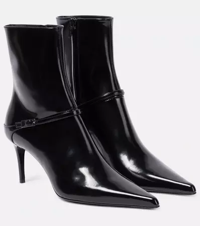 Hacker 70 Leather Ankle Boots in Black - Saint Laurent | Mytheresa