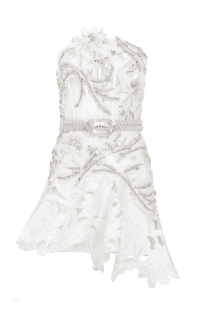 RAISA VANESSA Women's White Strapless Mini Dress With Lace And Embroidery