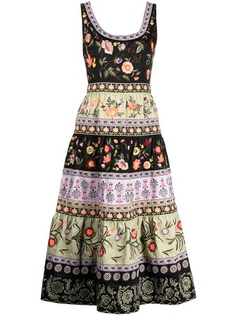 Alice+Olivia Arya floral-embroidered Midi Dress - Farfetch