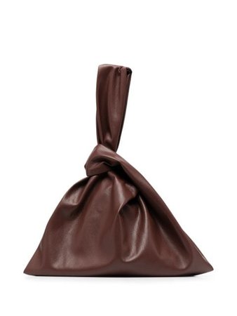 Nanushka faux leather ruched tote bag brown NW20FWBG01225 - Farfetch