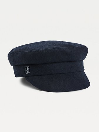 Wool Blend Baker Boy Hat | BLUE | Tommy Hilfiger