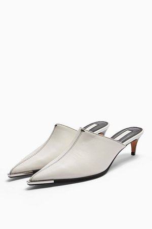 JUICY White Leather Western Mules | Topshop