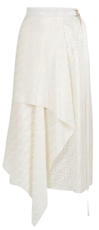 Fendi Skirt White FF silk skirt