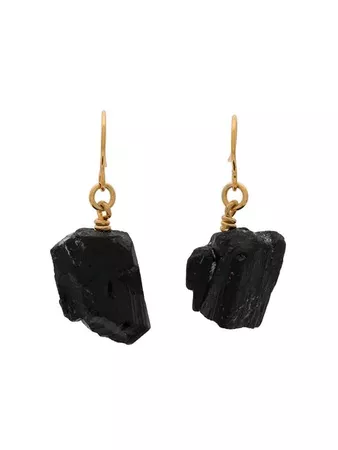 MÄRTA LARSSON gold plated The Raw One Black Tourmaline earrings $155 - Buy AW18 Online - Fast Global Delivery, Price