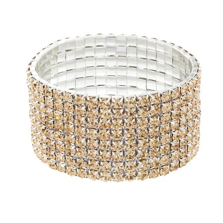 White and Champagne Austrian Crystal Bracelets