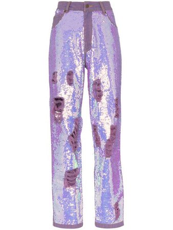 Ashish X Browns distressed sequin jeans $1,870 - Buy SS19 Online - Fast Global Delivery, Price
