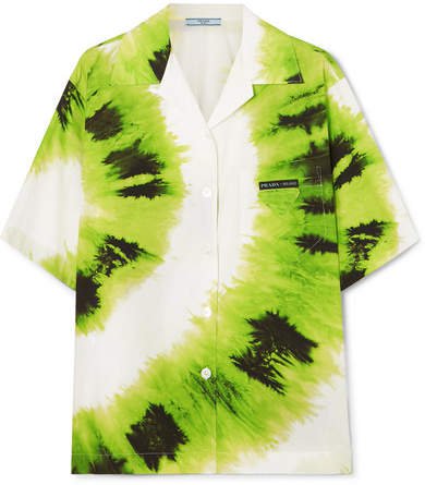 Tie-dyed Cotton-poplin Shirt - Green