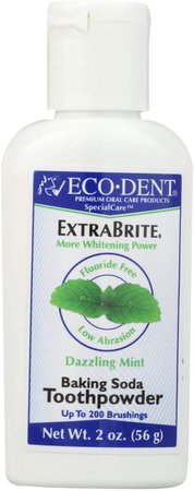 Amazon.com : Eco-Dent Extra Brite Baking Soda Toothpowder, Dazzling Mint 2 oz : Toothpastes : Beauty