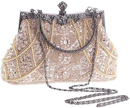 KISSCHIC Women's Vintage Beaded and Sequined Evening Bag Wedding Party Handbag Clutch Purse (Silver): Handbags: Amazon.com