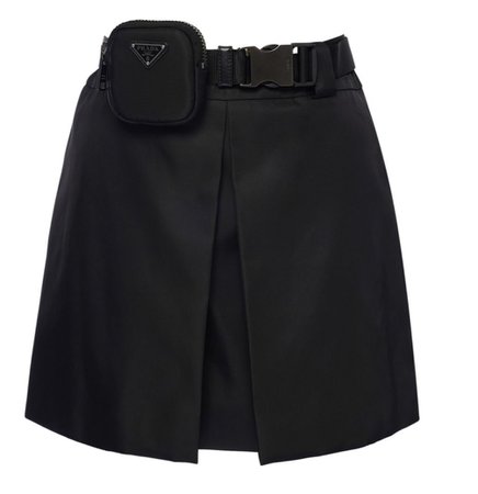 Prada Belted Nylon Pouch Skirt