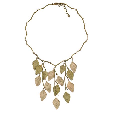 Autumn Birch Bib Necklace - Bronze + Gold / Michael Michaud Jewelry
