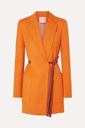 Orange Belted grain de poudre blazer | Roksanda | NET-A-PORTER