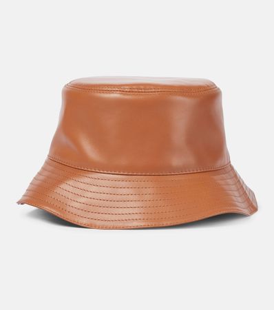 Anagram Leather Bucket Hat in Brown - Loewe | Mytheresa